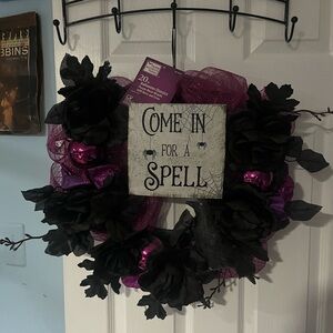 Black and Purple Halloween Wreath